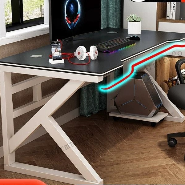 。網咖電腦桌學習桌窄型簡單機房小巧老式競文藝鋼製金屬桌傢庭【可開統編】