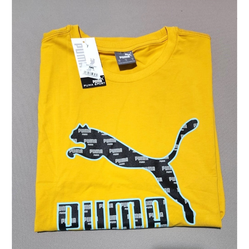 (全新)PUMA 男款 T恤 男士 運動衣 XL-金;琥珀黃 全新品 歐美潮款 短袖T恤 過季打折 男服飾