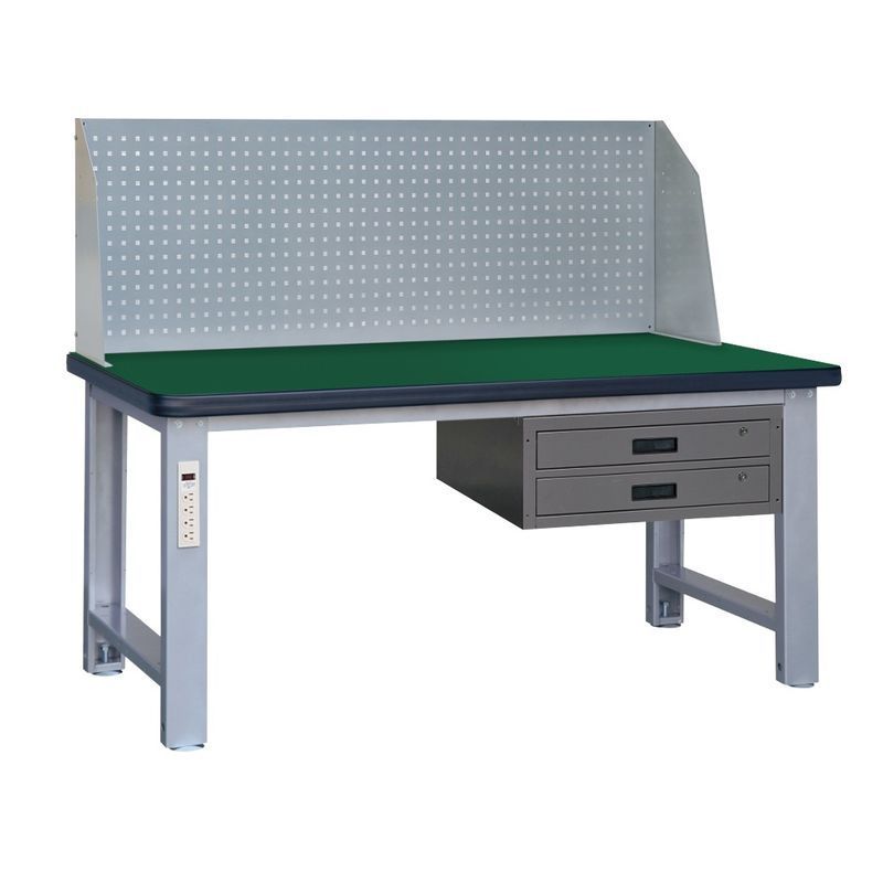 【DS103-10】二抽吊櫃重型工作桌(含掛板) WHD-PY-150N