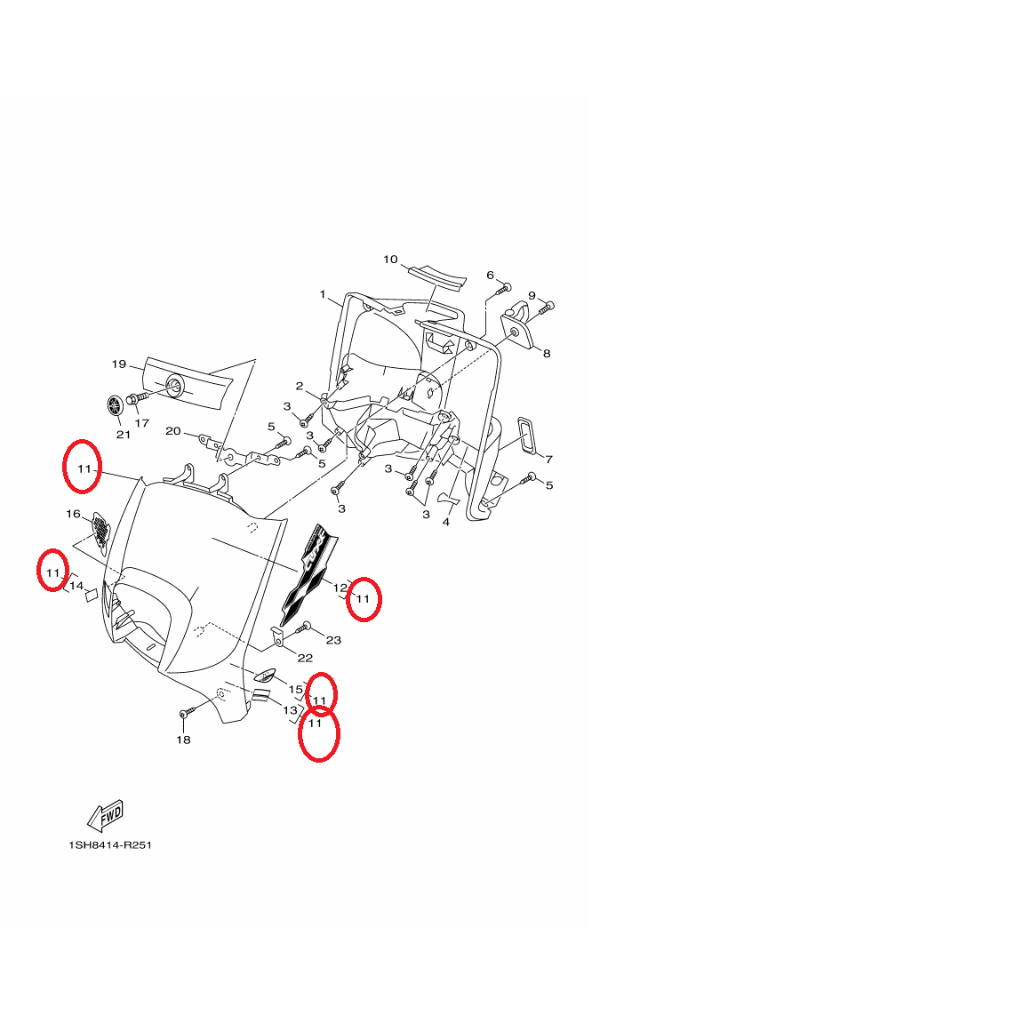 YAMAHA 原廠 CUXI 115 五期 30周年紀念 特士版 藍 面板 料號：1SH-XF831-00-PG