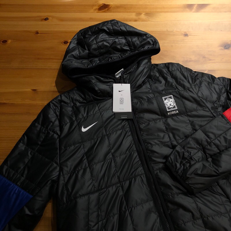 【小瑜正品】全新 XL號 NIKE 連帽 填充 纖維 足球 保暖 韓國隊 太極虎 外套 黑 男 DH4919-010