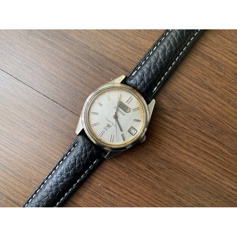 CITIZEN VINTAGE 星辰 古董錶 古董表 CRUSTAL SEVEN 7 日期星期 自動錶 古董 GS KS