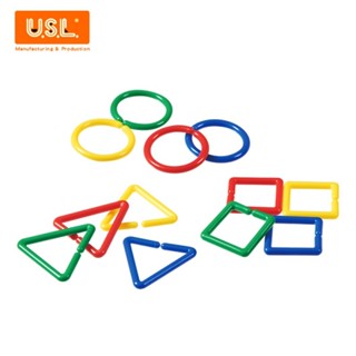 usl 遊思樂 積木 3 形 4 色幾何環扣 ( 500 pcs )