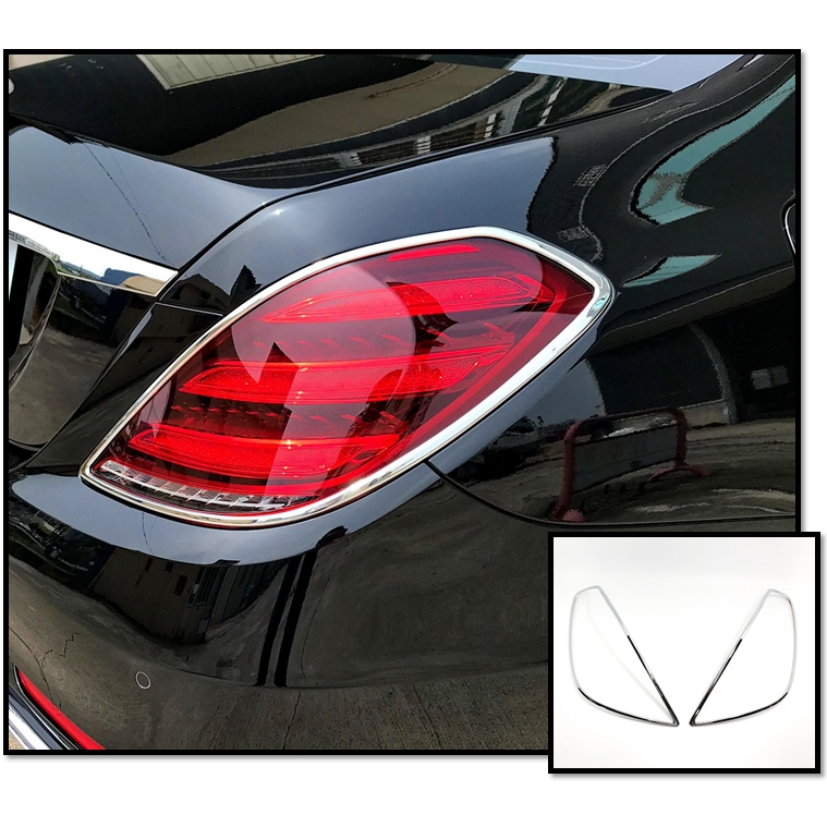 圓夢工廠 Benz 賓士 S W222 S600 S63 S65 2013~2020 改裝 鍍鉻 車燈框 後燈框 飾貼