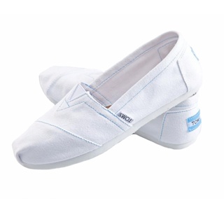 【26cm】TOMS 女 經典 白色 素面 Classic Canvas 純色 舒適 休閒鞋 平底鞋 懶人鞋 帆布鞋