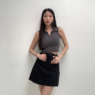 【Aa.chic熱賣商品】美式復古翻領短版罩杯上衣(五色).女裝/美式/復古/翻領/短版/罩杯/百搭【C041565】