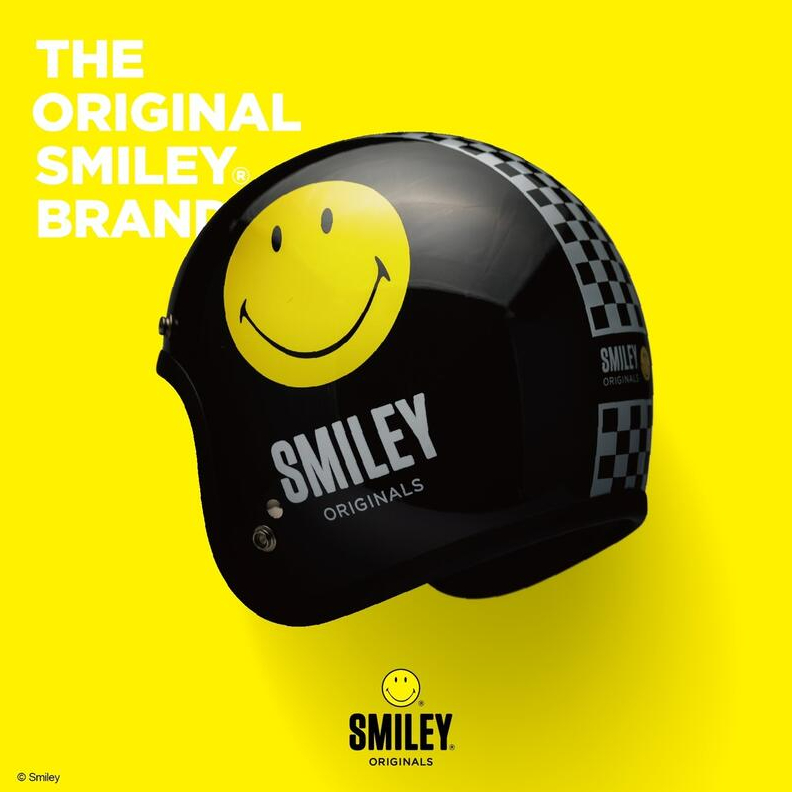 Gallop x SMILEY HELMET 黃色笑臉 聯名款 3/4 安全帽 黑色