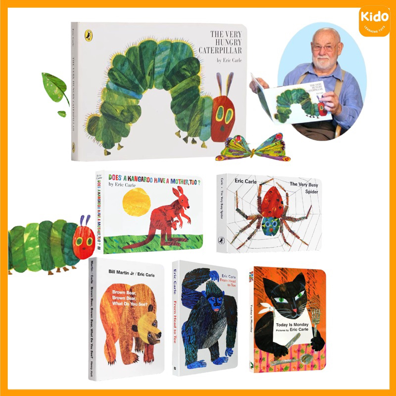 好餓毛毛蟲 Eric Carle 棕色的熊 正版英文硬頁童書