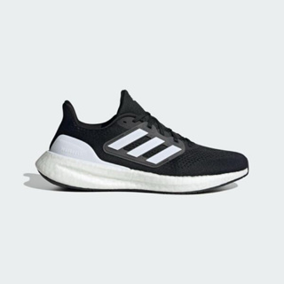 (元二商店）Adidas PUREBOOST 23 WIDE 避震舒適 再生材質 透氣運動 慢跑鞋 男款黑白IF4839