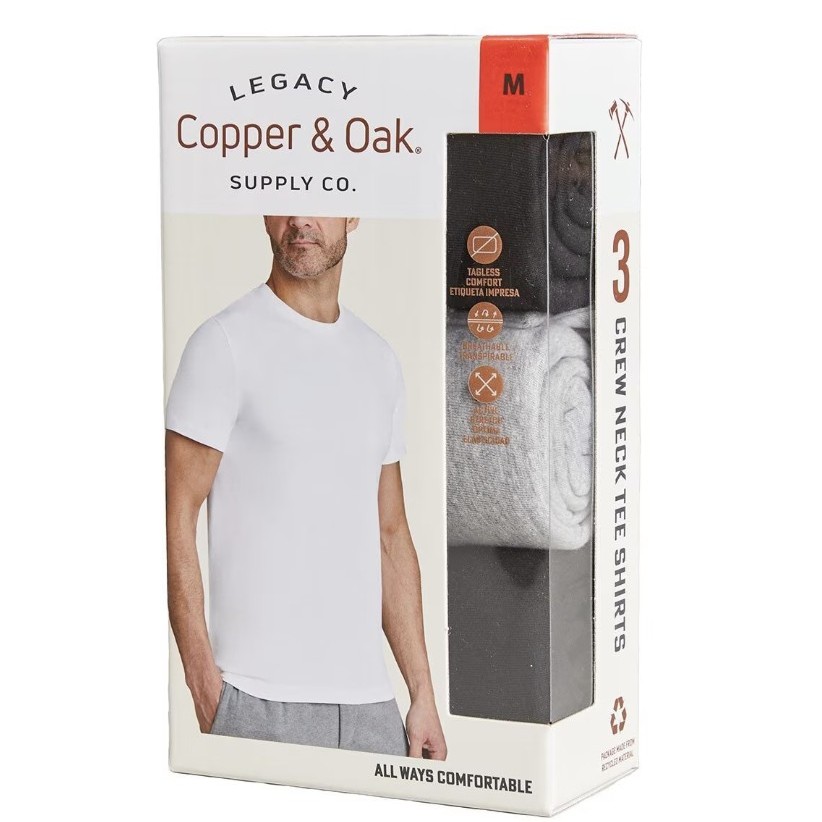 Copper &amp; Oak 男圓領短袖上衣三件組 (美式賣場下架商品，請閱讀購買須知，謝謝!)
