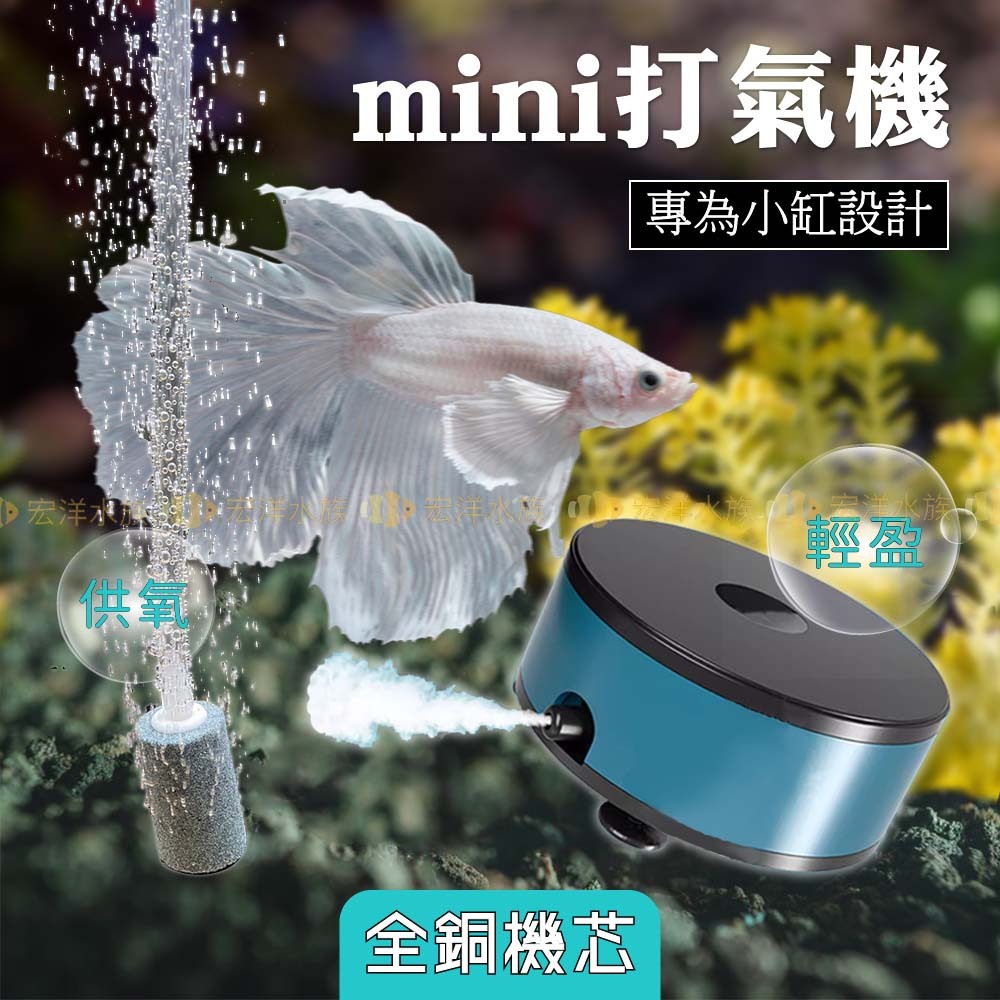 宏洋水族【Mini Air 打氣機】水族打氣機 打氣機 USB打氣機  氧气泵 空氣幫浦 空氣馬達 氣泡石 水族箱 魚缸