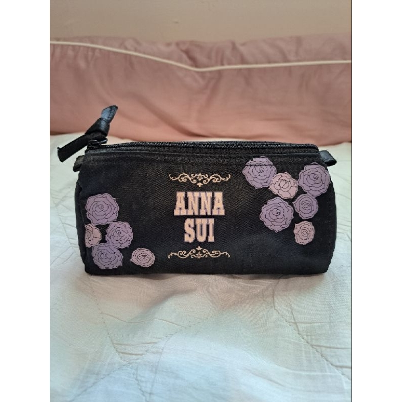 全新Anna Sui 經典紫色玫瑰化妝包