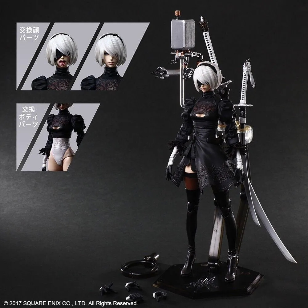 【伊人優選】PLAY ARTS PA改 尼爾機械紀元 2B 可動手辦模型禮物擺件