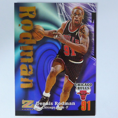 ~Dennis Rodman/小蟲.羅德曼/名人堂/壞小孩/籃板王~1997年Skybox Z-Force.NBA籃球卡