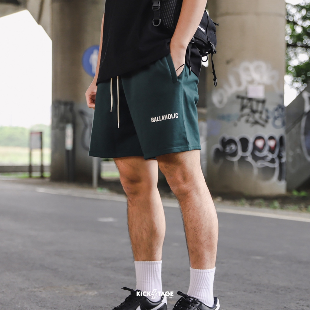 BALLAHOLIC 日本街頭籃球品牌 深綠色 運動 休閒 棉褲 短褲 男款【BLHL-004】