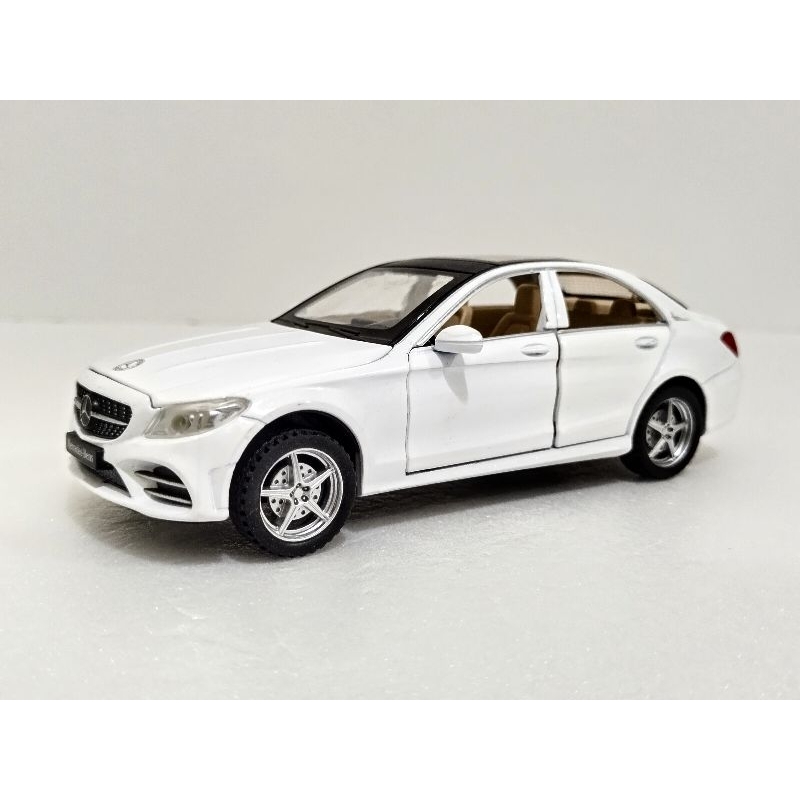 （現貨）1/32 Benz C260L 白色款 聲光迴力合金車模