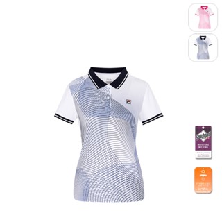 【fila】女性 短袖 抗uv 吸濕排汗 運動polo衫-丈青 5pox-1005-nv