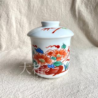 ✿大椿現貨✿ 【赤繪椿花蓋物-日本製】茶碗蒸 蓋物 椿 花 餐廳 家用 高階 蓋杯 omakase 料理用 附發票 選物