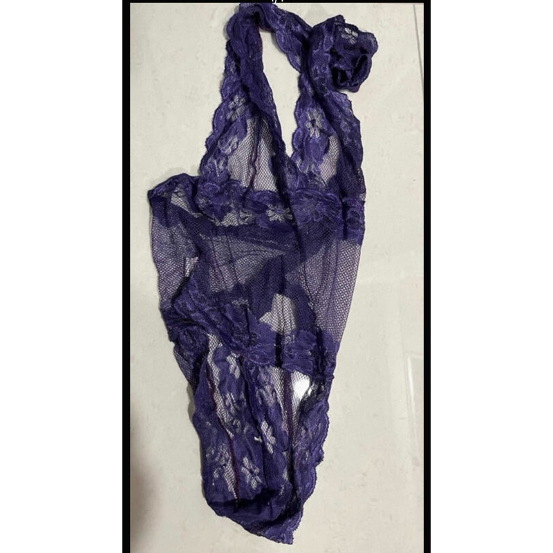 紫色情挑透視高衩性感睡衣