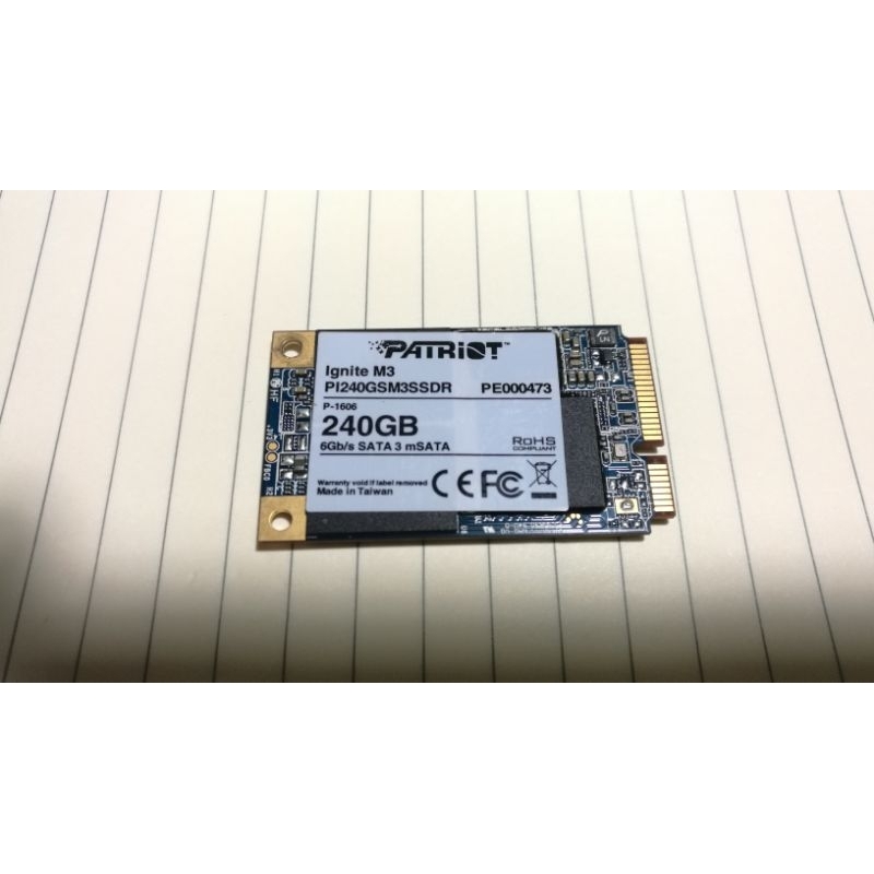 美商博帝-PATRIOT mSATA 240G SSD - 二手良品