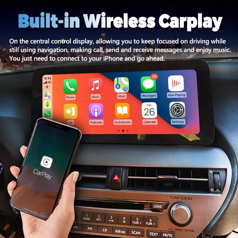 CarPlay android auto12.3寸安卓一體機Lexusrx270/350/450h2009-2013