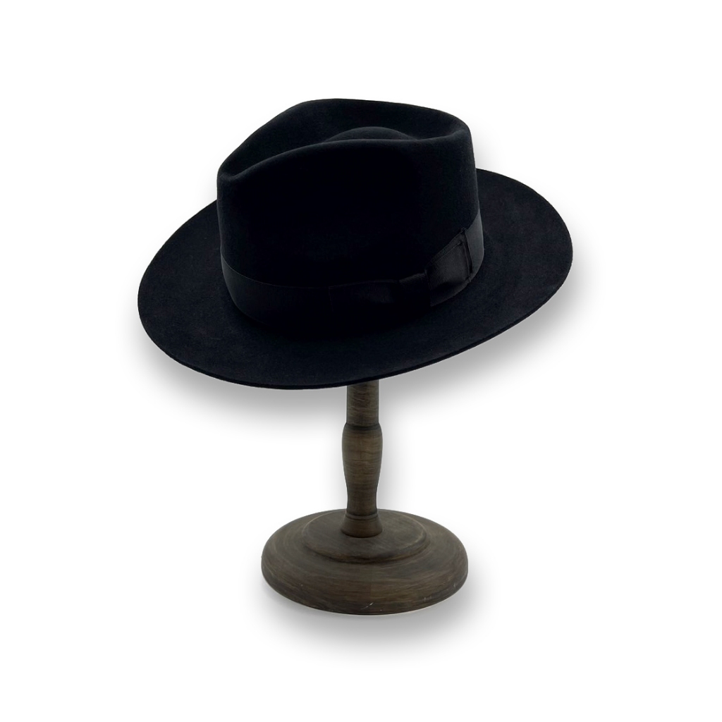 ☆Yango Wu☆ 紳士帽-大帽沿-訂製款系列 100%兔毛訂製款 黑色 [Fedora]帽型