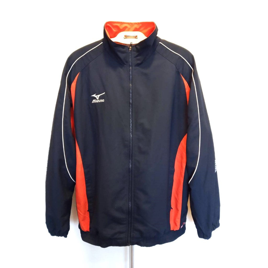 MIZUNO 美津濃夾克外套 運動*機能服飾 防風 擋雨 保暖透氣(黑/橘) 尺碼 L