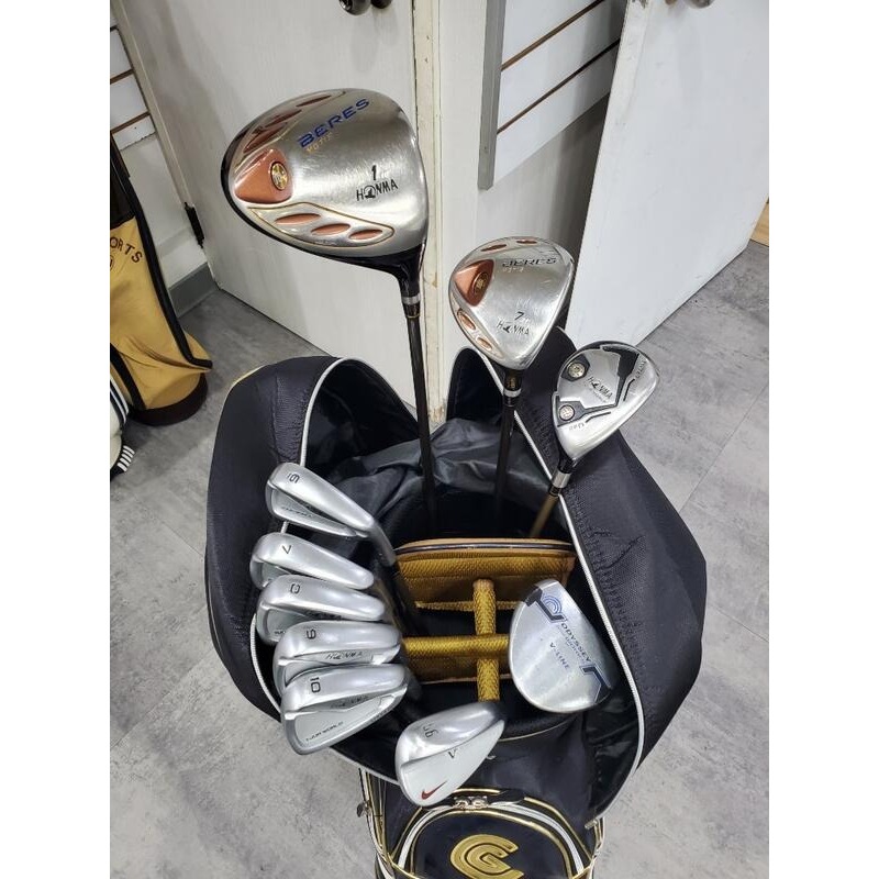 二手超美品 HONMA 1木+7木+4號小雞腿+6-10鐵桿組+NIKE挖起桿+ODYSSEY推桿 SET