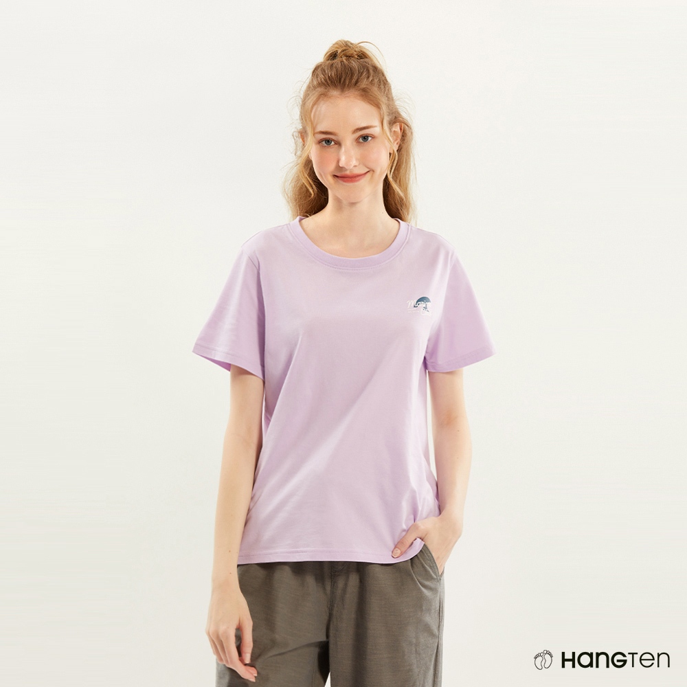 Hang Ten 女裝純棉航海海浪印花短袖T恤(淺紫)