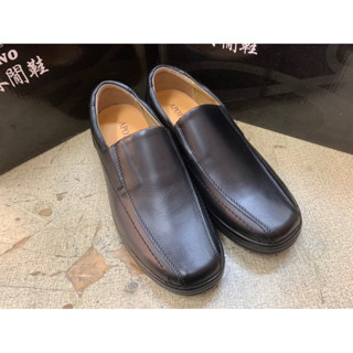 男鞋全真皮休閒皮鞋工作鞋保全餐飲（鬆緊帶款）