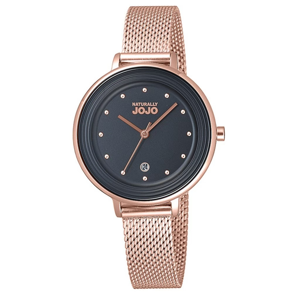 【NATURALLY JOJO】定律週期米蘭時尚腕錶 JO96927-88R(黑) 33mm 現代鐘錶