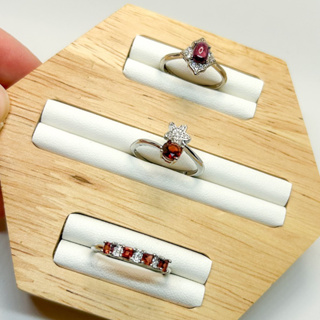天然水晶礦石R296石榴石紫牙烏設計感戒指-三款