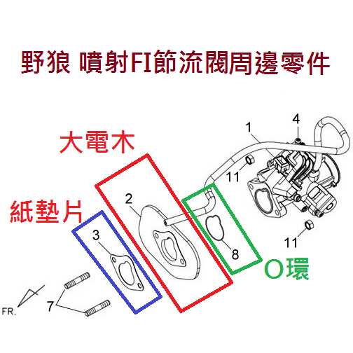 SYM 三陽 原廠 野狼 傳奇 狼R 噴射版 節流閥墊片 節流閥電木 節流閥O環 節流閥周邊零件 O環 紙墊片 塑膠電木