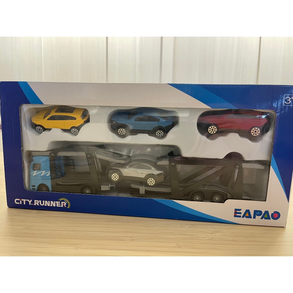 EAPAO 合金車 拖車組小汽車 (藍 )ST玩具 #易保公司貨