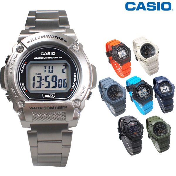 W-219H 原價840 卡西歐 CASIO 復古風格 圓型錶殼設計 電子錶 不銹鋼 橡膠 男錶【時間玩家】