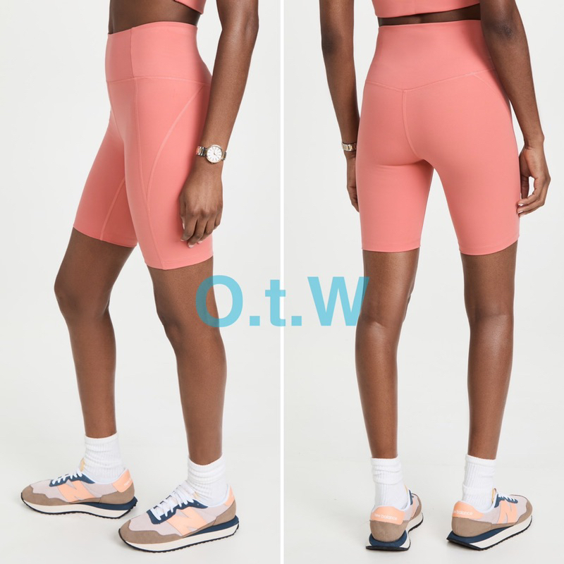 【O.t.W】二手！美國 Girlfriend騎車跑步運動 緊身短褲緊身褲車褲 珊瑚粉色 XS號 $1980↘$399