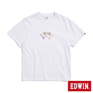 EDWIN 男款 彩色印花寬版短袖T恤(白色)