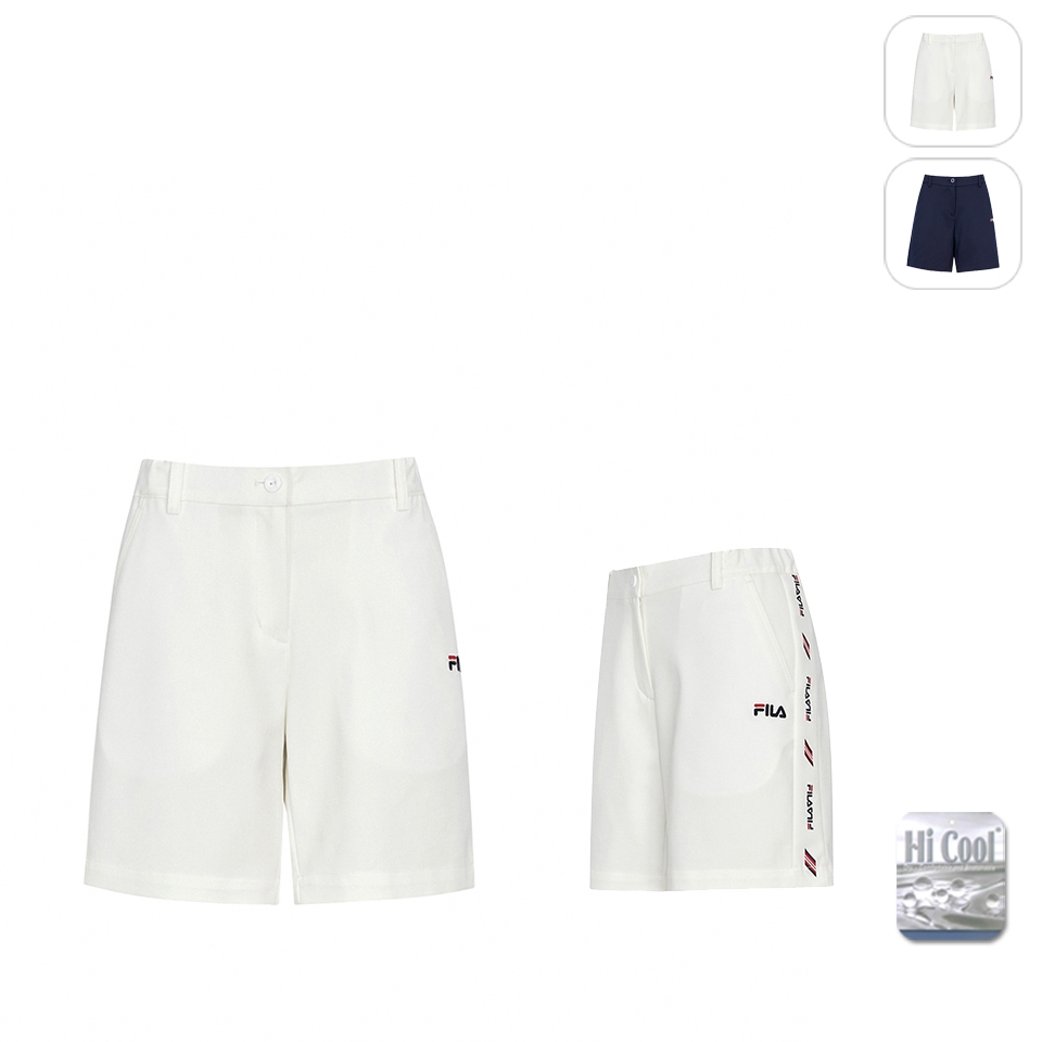 【FILA】女性 吸濕排汗 運動平織短褲-白色 5SHX-1499-WT