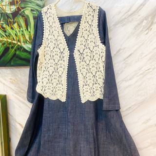 (時尚單品連身裙)牛仔V領氣質洋裝 👗棉花糖女孩 顯瘦 韓國 東大門新款 日系寬鬆V領長袖牛仔連衣裙 女裝A字裙 深藍色