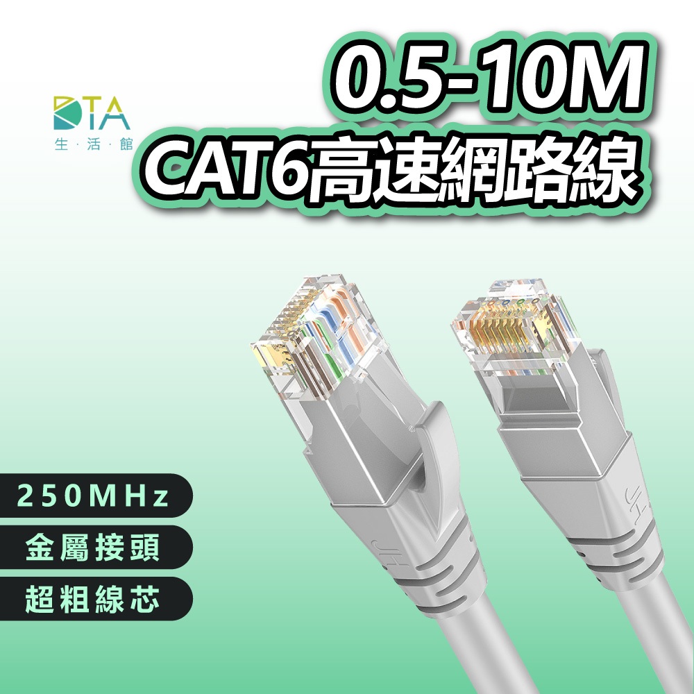 Cat.6網路線 0.5m~10m 金屬接頭 高速寬頻網路線 網路線 路由器 乙太網路線 RJ45 ADSL 完美生活館