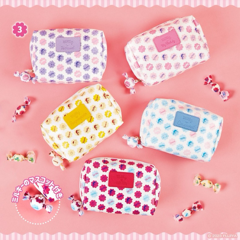 日本正版 kitty庫洛米 美樂蒂 大耳狗 布丁狗 peko 牛奶糖系列 化妝包 收納包 拉鍊化妝包 洗漱包 旅行收納包