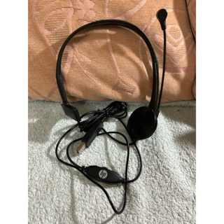二手HP單耳電腦耳機 USB立體聲頭戴式耳機 耳麥 電腦話務耳麥/單耳耳機麥克風/單邊耳機，台北面交