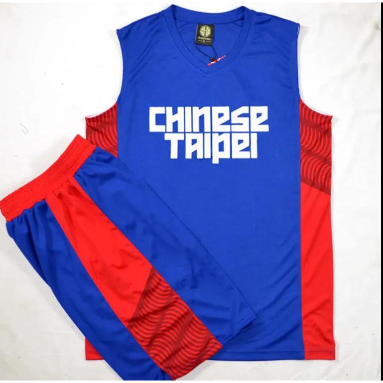 新款 CHINESE TAIPEI中華臺北隊籃球服套裝 球衣定製隊服訂做印號印名 運動套裝 籃球T恤+籃球短褲