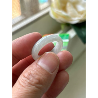 內徑20，國際戒圍18，no100，玉到愛，白翡翡翠戒指（戒圈），完美無紋，保證緬甸玉A貨翡翠