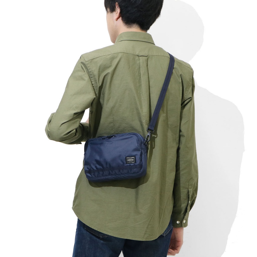 吉田包 代購 porter 斜背包 側背包 黑 丈青 灰色 隨身包 日本 橫式 小包 非國際標 PORTER FLASH