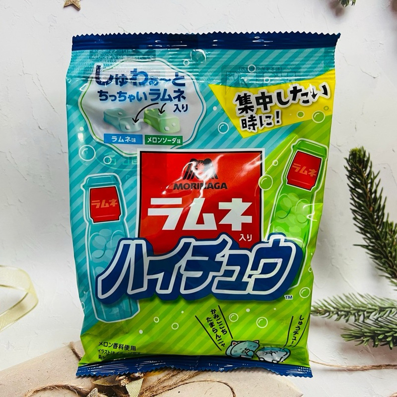 [開麥啦。］日本 Morinaga 森永 彈珠汽水味 嗨啾軟糖 68.8g 萊姆嗨啾 蘇打軟糖 汽水味/哈密瓜汽水味