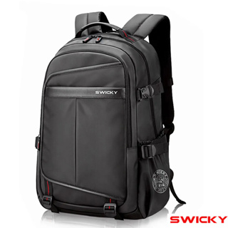 SWICKY 17吋筆電 後背包 防潑水 大容量多功能 休閒後背包 筆電包 時尚收納包 366-8159-01