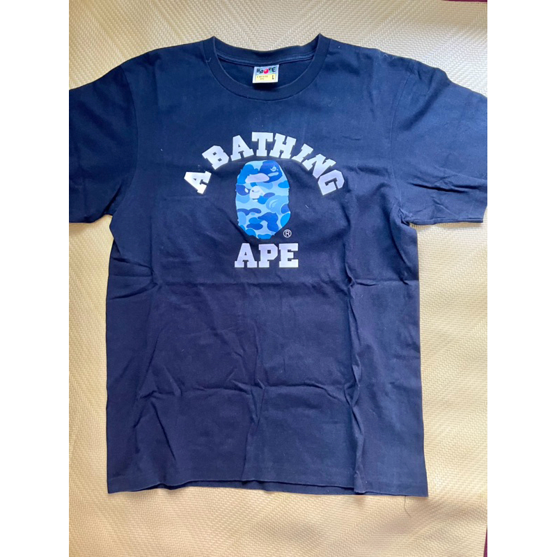 A Bathing APE  BAPE ABC 藍迷彩 猿人頭 LOGO 中古 二手 短T