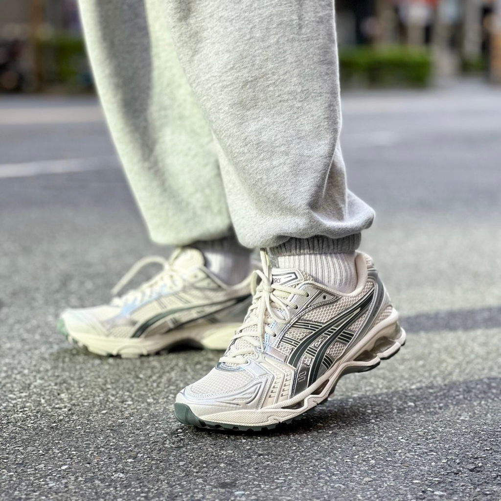 ASICS GEL-KAYANO 14 復古Y2K 莫蘭迪灰綠奶油白銀 1201A019-200【彼得潘】