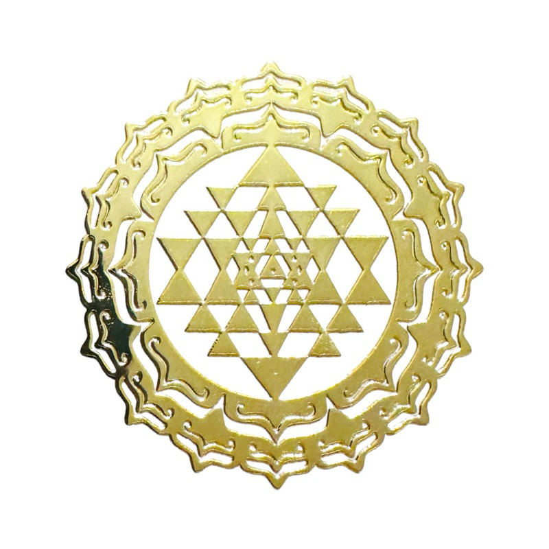 斯里 豐盛 3cm 神聖幾何金屬貼片 銅合金 能量符號 冥想 磁場 靈性提升轉化 奧剛 金字塔 材料 居家佈置